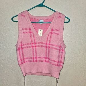 NWT Pink Sweater Vest size Small